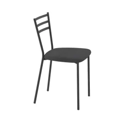 Perfecta Romy Chaise de cuisine avec assise rembourrée en simili et dossier en métal* Chaise De Cuisine