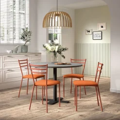 Perfecta Romy Chaise de cuisine avec assise rembourrée en simili et dossier en métal* Chaise De Cuisine