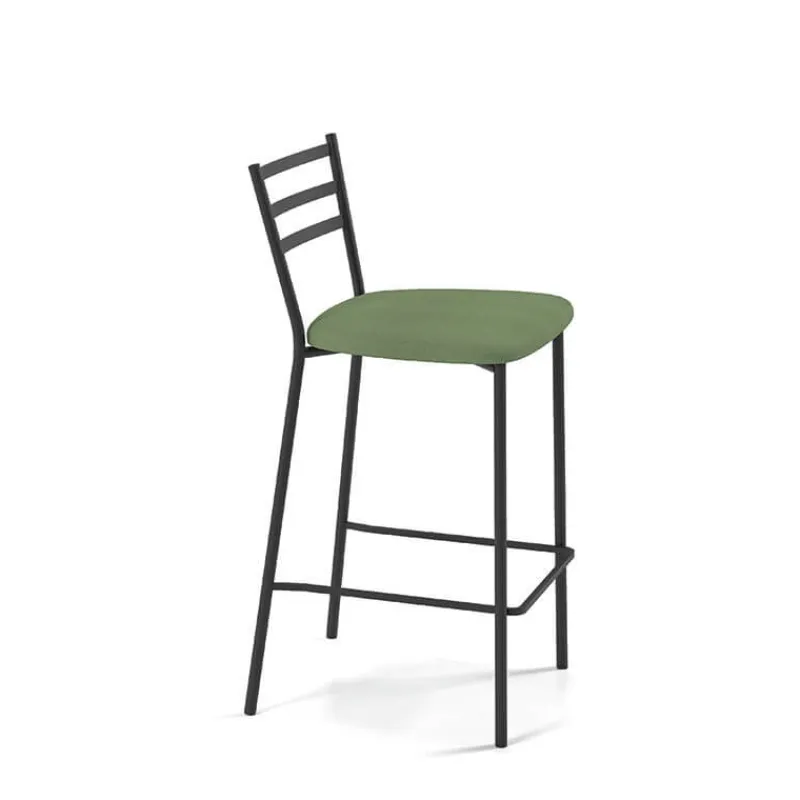 Perfecta Romy Tabouret snack en tissu et dossier en métal* Tabouret Snack (assise +/- 65 Cm)|Tabouret De Bar (assise +/- 80 Cm)