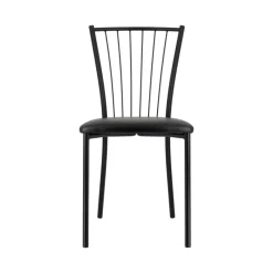 Perfecta Roxane Chaise de cuisine noire en métal avec assise en simili rembourrée* Chaise De Cuisine