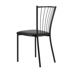 Perfecta Roxane Chaise de cuisine noire en métal avec assise en simili rembourrée* Chaise De Cuisine