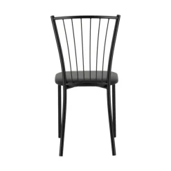 Perfecta Roxane Chaise de cuisine noire en métal avec assise en simili rembourrée* Chaise De Cuisine