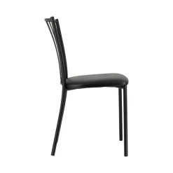 Perfecta Roxane Chaise de cuisine noire en métal avec assise en simili rembourrée* Chaise De Cuisine