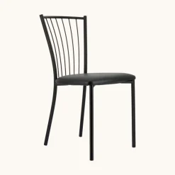 Perfecta Roxane Chaise de cuisine noire en métal avec assise en simili rembourrée* Chaise De Cuisine