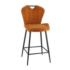 SachaTabouret snack en tissu pivotant avec poignée et pieds en métal* Tabouret Snack (assise +/- 65 Cm)|Tabouret De Bar (assise +/- 80 Cm)