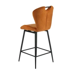 SachaTabouret snack en tissu pivotant avec poignée et pieds en métal* Tabouret Snack (assise +/- 65 Cm)|Tabouret De Bar (assise +/- 80 Cm)