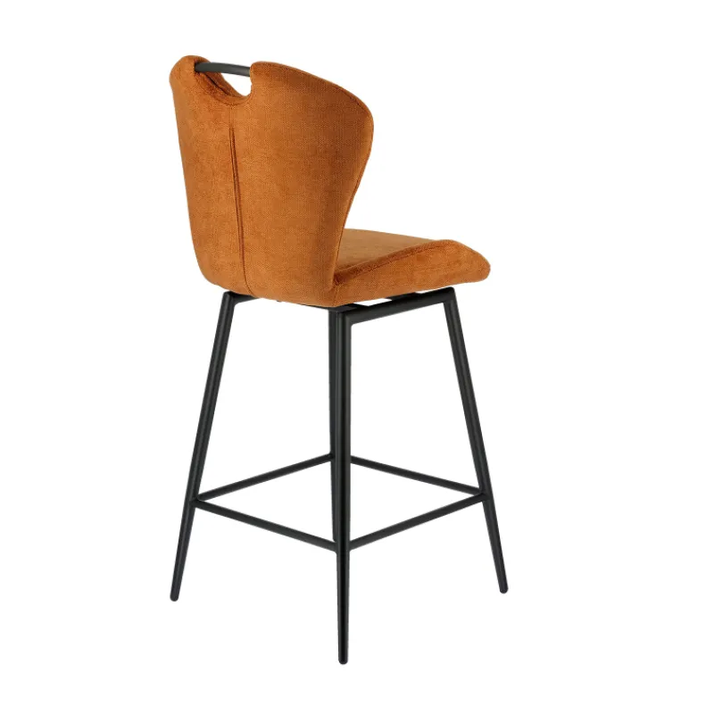 SachaTabouret snack en tissu pivotant avec poignée et pieds en métal* Tabouret Snack (assise +/- 65 Cm)|Tabouret De Bar (assise +/- 80 Cm)