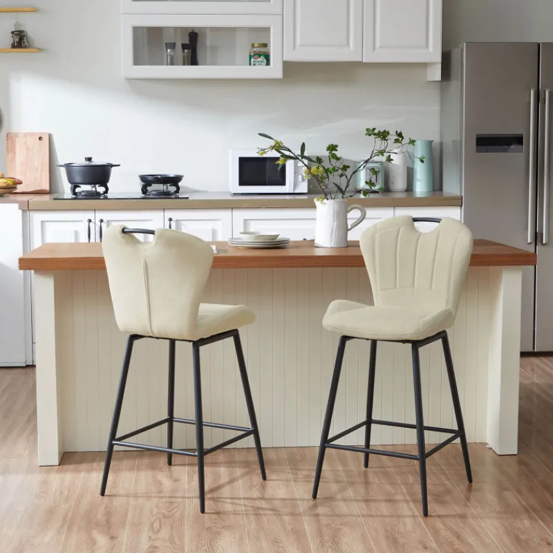 SachaTabouret snack en tissu pivotant avec poignée et pieds en métal* Tabouret Snack (assise +/- 65 Cm)|Tabouret De Bar (assise +/- 80 Cm)