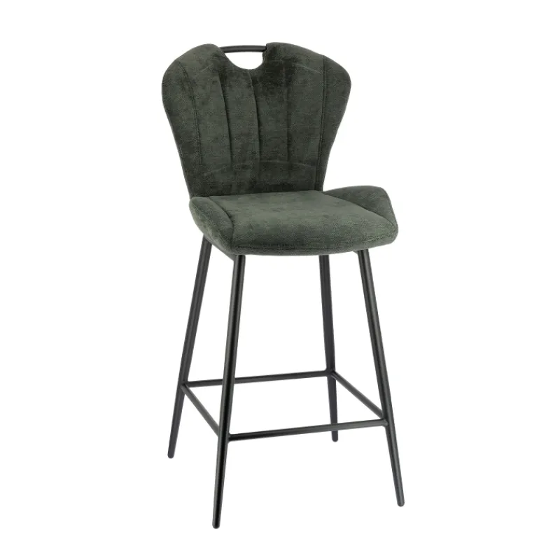 SachaTabouret snack en tissu pivotant avec poignée et pieds en métal* Tabouret Snack (assise +/- 65 Cm)|Tabouret De Bar (assise +/- 80 Cm)
