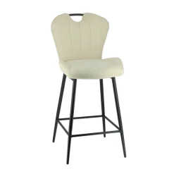 SachaTabouret snack en tissu pivotant avec poignée et pieds en métal* Tabouret Snack (assise +/- 65 Cm)|Tabouret De Bar (assise +/- 80 Cm)