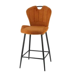 SachaTabouret snack en tissu pivotant avec poignée et pieds en métal* Tabouret Snack (assise +/- 65 Cm)|Tabouret De Bar (assise +/- 80 Cm)