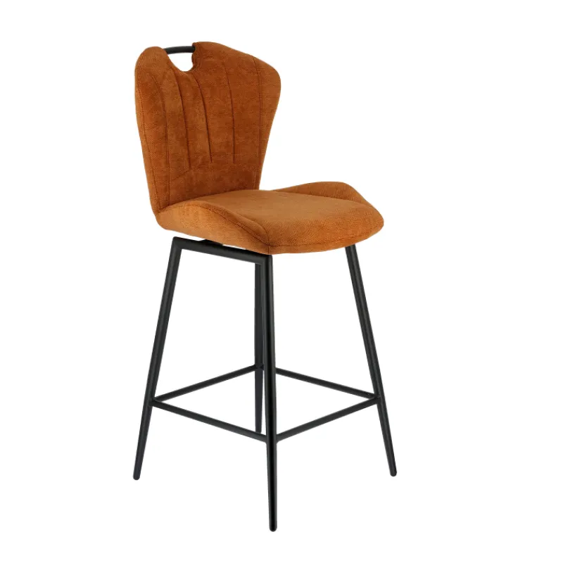 SachaTabouret snack en tissu pivotant avec poignée et pieds en métal* Tabouret Snack (assise +/- 65 Cm)|Tabouret De Bar (assise +/- 80 Cm)