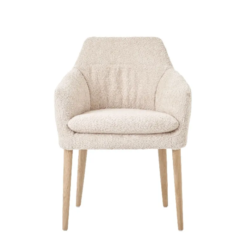 Mobitec Saga ® Fauteuil confortable en tissu et pieds en bois* Chaise De Salle à Manger|Chaise Salon