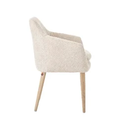 Mobitec Saga ® Fauteuil confortable en tissu et pieds en bois* Chaise De Salle à Manger|Chaise Salon