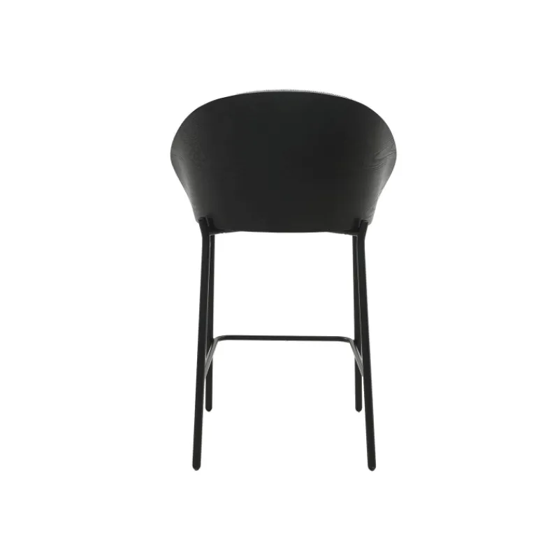 SandroTabouret snack bimatière en tissu avec dossier bois et pieds en métal* Tabouret Snack (assise +/- 65 Cm)|Tabouret De Bar (assise +/- 80 Cm)