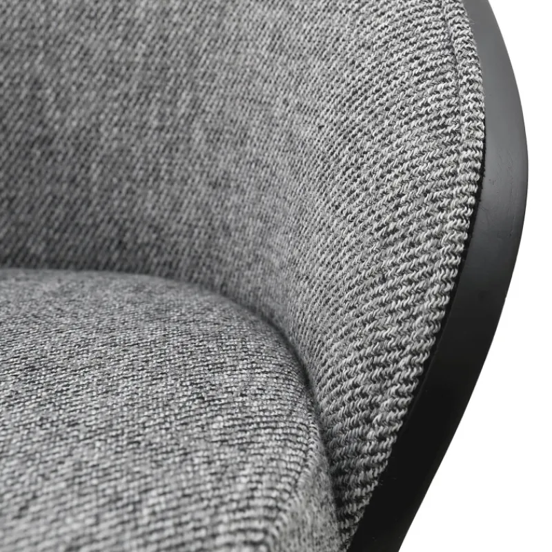SandroTabouret snack bimatière en tissu avec dossier bois et pieds en métal* Tabouret Snack (assise +/- 65 Cm)|Tabouret De Bar (assise +/- 80 Cm)