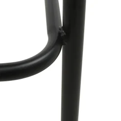 SandroTabouret snack bimatière en tissu avec dossier bois et pieds en métal* Tabouret Snack (assise +/- 65 Cm)|Tabouret De Bar (assise +/- 80 Cm)