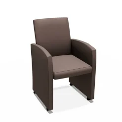 Sessio Sarah Fauteuil de table rembourré en synthétique avec roulettes* Chaise De Cuisine|Chaise De Salle à Manger
