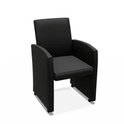 Sessio Sarah Fauteuil de table rembourré en synthétique avec roulettes* Chaise De Cuisine|Chaise De Salle à Manger