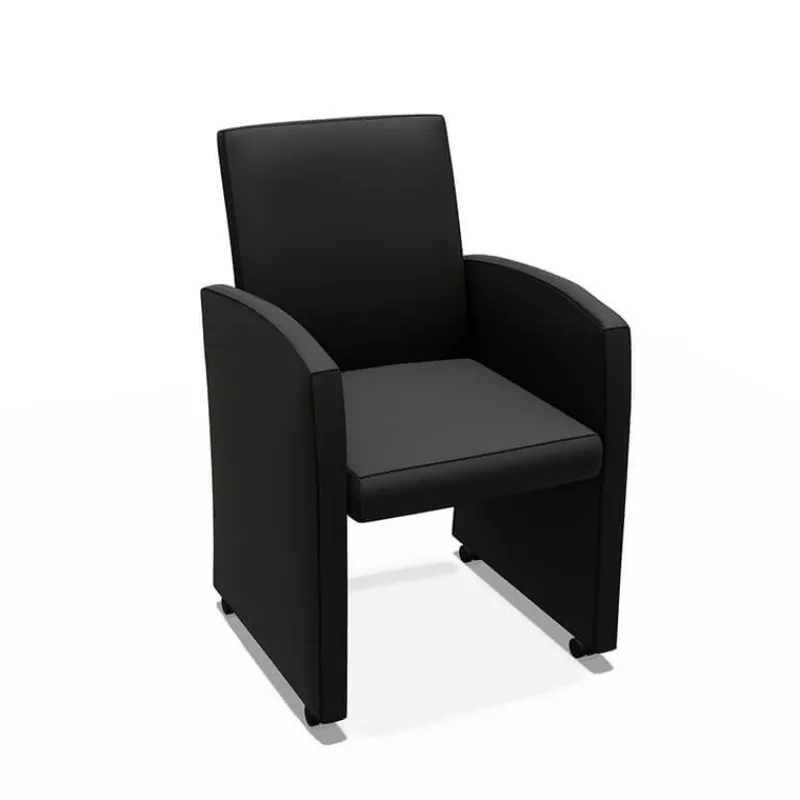 Sessio Sarah Fauteuil de table rembourré en synthétique avec roulettes* Chaise De Cuisine|Chaise De Salle à Manger