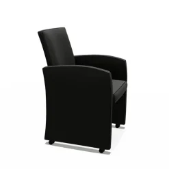 Sessio Sarah Fauteuil de table rembourré en synthétique avec roulettes* Chaise De Cuisine|Chaise De Salle à Manger