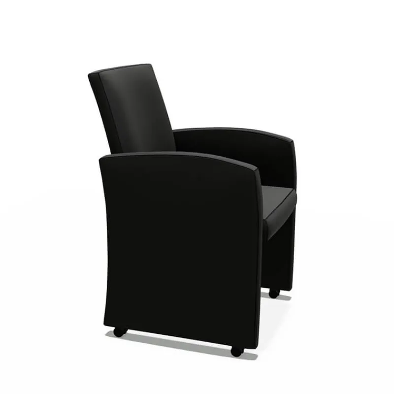 Sessio Sarah Fauteuil de table rembourré en synthétique avec roulettes* Chaise De Cuisine|Chaise De Salle à Manger
