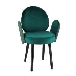 Sessio Severus Fauteuil cosy bicolore en tissu et pieds bois* Chaise De Salle à Manger|Chaise Salon