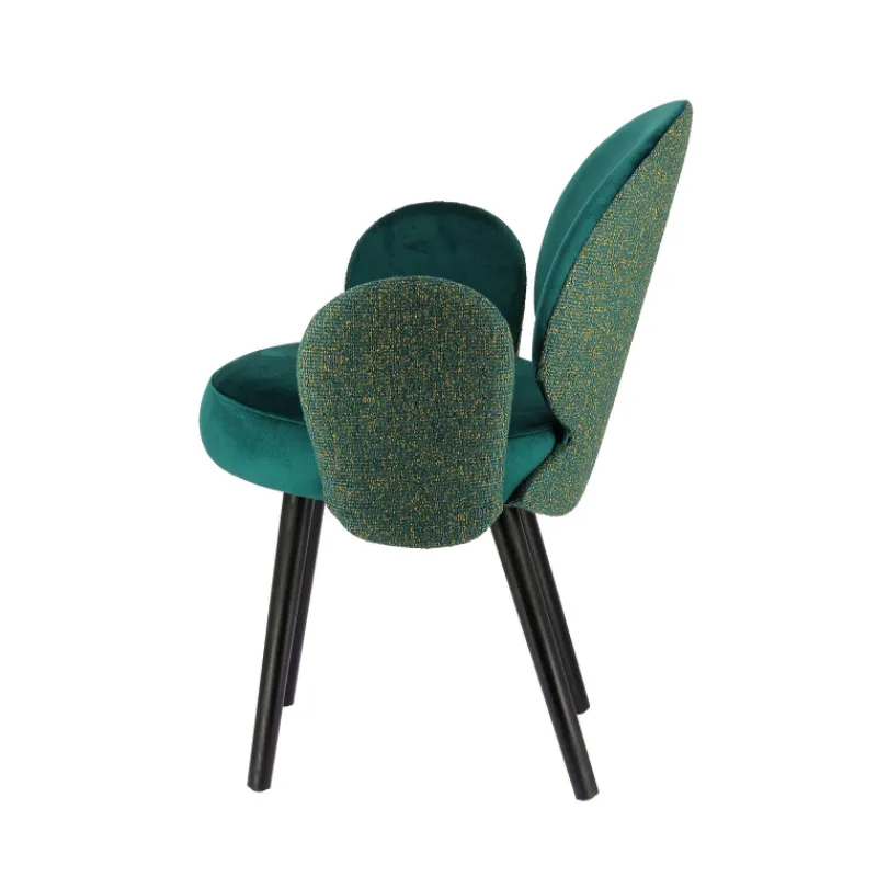 Sessio Severus Fauteuil cosy bicolore en tissu et pieds bois* Chaise De Salle à Manger|Chaise Salon