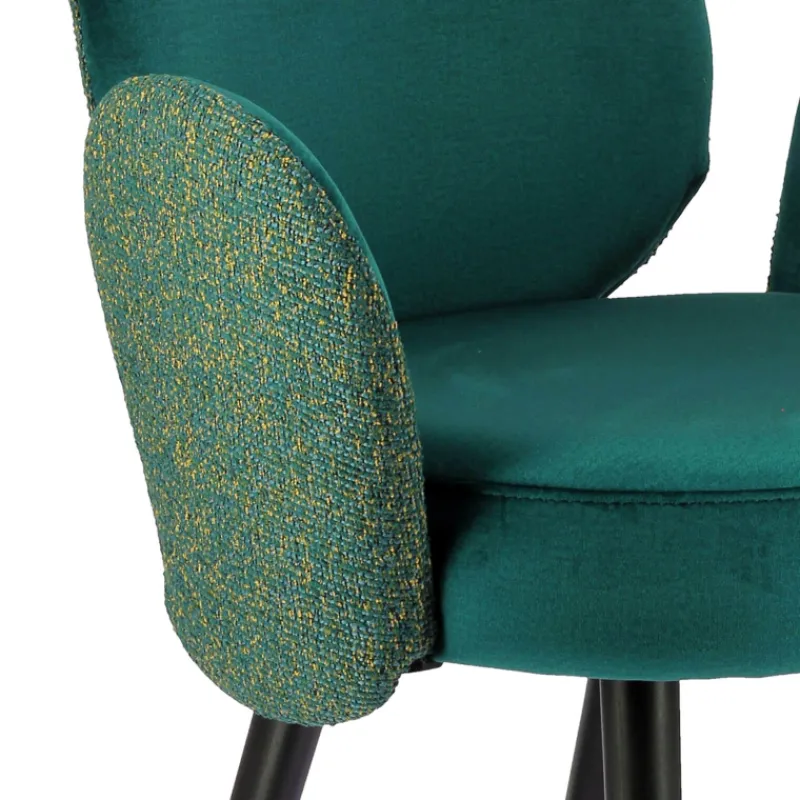 Sessio Severus Fauteuil cosy bicolore en tissu et pieds bois* Chaise De Salle à Manger|Chaise Salon