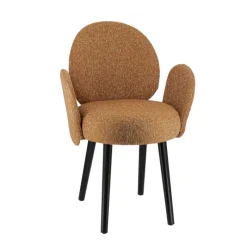 Sessio Severus Fauteuil cosy en tissu avec pieds bois* Chaise De Salle à Manger|Chaise Salon