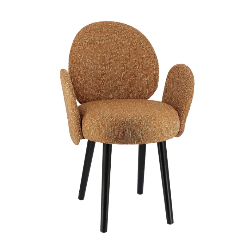 Sessio Severus Fauteuil cosy en tissu avec pieds bois* Chaise De Salle à Manger|Chaise Salon