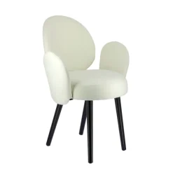 Sessio Severus Fauteuil cosy en tissu avec pieds bois* Chaise De Salle à Manger|Chaise Salon