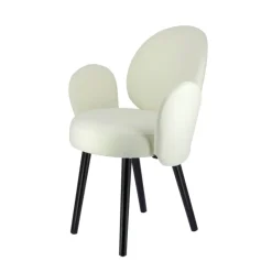 Sessio Severus Fauteuil cosy en tissu avec pieds bois* Chaise De Salle à Manger|Chaise Salon