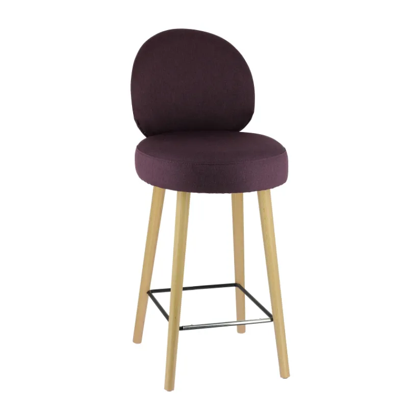 Sessio Severus Tabouret snack cosy en tissu avec pieds en bois* Tabouret Snack (assise +/- 65 Cm)|Tabouret De Bar (assise +/- 80 Cm)