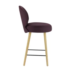 Sessio Severus Tabouret snack cosy en tissu avec pieds en bois* Tabouret Snack (assise +/- 65 Cm)|Tabouret De Bar (assise +/- 80 Cm)