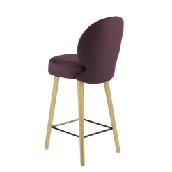 Sessio Severus Tabouret snack cosy en tissu avec pieds en bois* Tabouret Snack (assise +/- 65 Cm)|Tabouret De Bar (assise +/- 80 Cm)