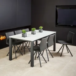 Perfecta Silva Chaise design en métal et simili* Chaise De Cuisine|Chaise De Salle à Manger
