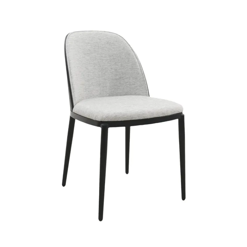 SimoneChaise bimatière en tissu dossier bois avec pieds en métal* Chaise De Salle à Manger