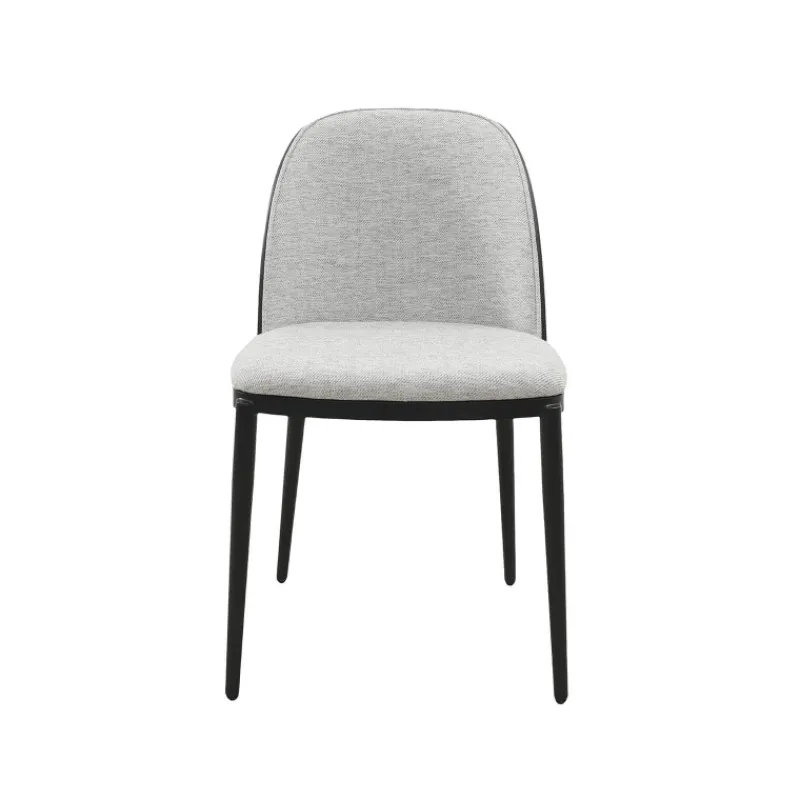 SimoneChaise bimatière en tissu dossier bois avec pieds en métal* Chaise De Salle à Manger
