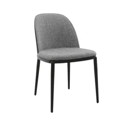 SimoneChaise bimatière en tissu dossier bois avec pieds en métal* Chaise De Salle à Manger