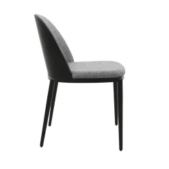 SimoneChaise bimatière en tissu dossier bois avec pieds en métal* Chaise De Salle à Manger