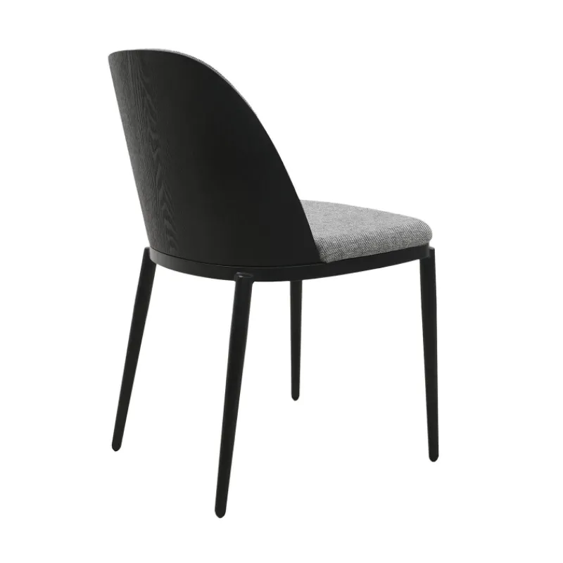 SimoneChaise bimatière en tissu dossier bois avec pieds en métal* Chaise De Salle à Manger