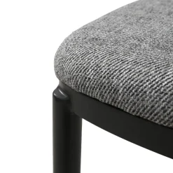 SimoneChaise bimatière en tissu dossier bois avec pieds en métal* Chaise De Salle à Manger