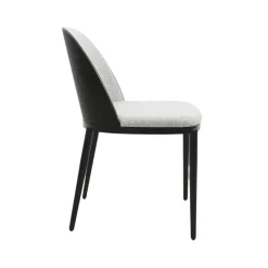 SimoneChaise bimatière en tissu dossier bois avec pieds en métal* Chaise De Salle à Manger
