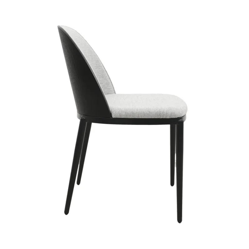 SimoneChaise bimatière en tissu dossier bois avec pieds en métal* Chaise De Salle à Manger