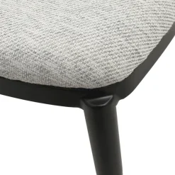 SimoneChaise bimatière en tissu dossier bois avec pieds en métal* Chaise De Salle à Manger