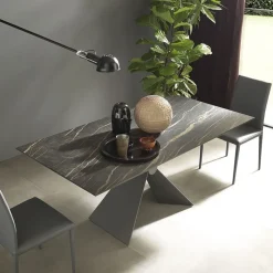 Altacom Sintesi Table design italienne en céramique avec pied central* Table De Salle à Manger