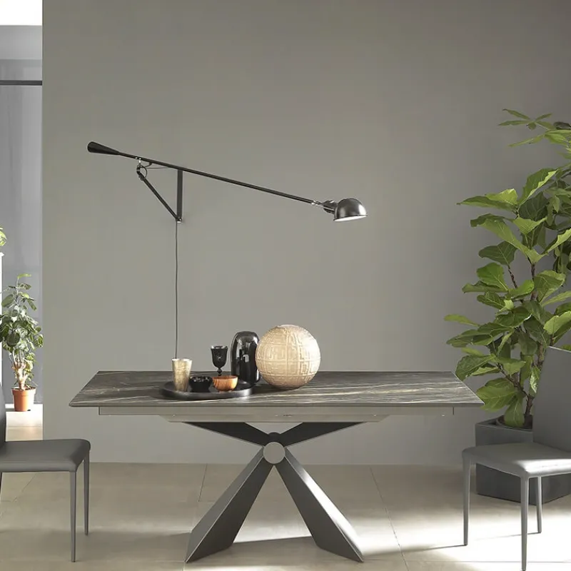 Altacom Sintesi Table design italienne en céramique avec pied central* Table De Salle à Manger