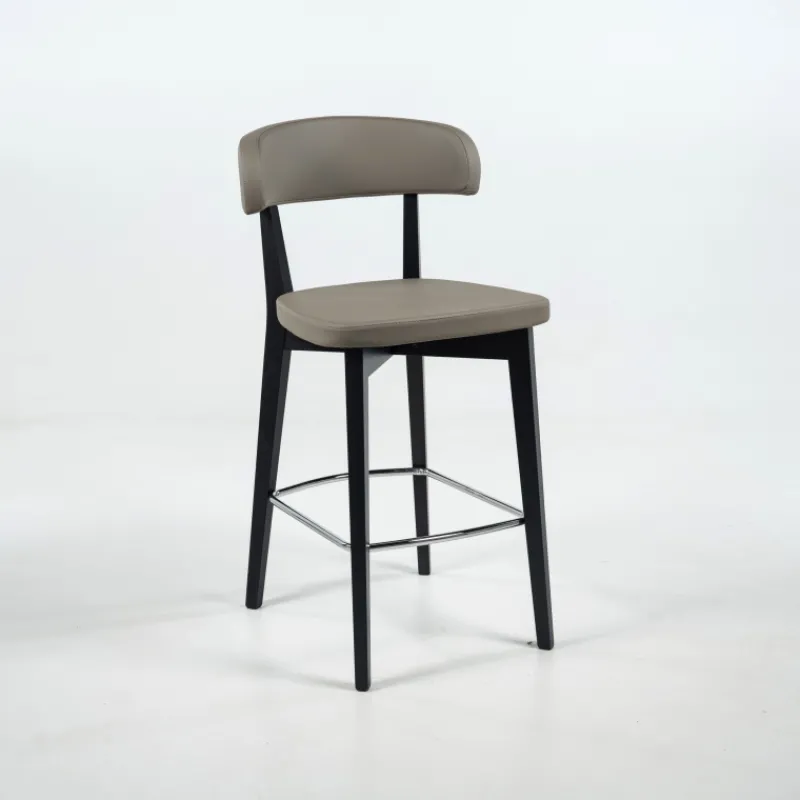 Siren Tabouret snack en bois massif avec assise et dossier rembourrés* Tabouret Snack (assise +/- 65 Cm)|Tabouret De Bar (assise +/- 80 Cm)