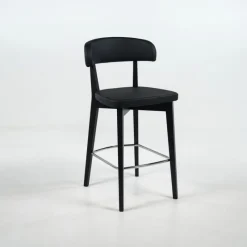 Siren Tabouret snack en bois massif avec assise et dossier rembourrés* Tabouret Snack (assise +/- 65 Cm)|Tabouret De Bar (assise +/- 80 Cm)